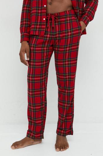 Pyžamové kalhoty Abercrombie & Fitch pánské, červená barva