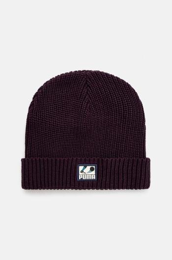 Bavlněná čepice Puma Classics Graphic Short Beanie fialová barva, 025680