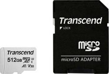 Paměťová karta microSDXC, 512 GB, Transcend Premium 300S, Class 10, UHS-I, UHS-Class 3, v30 Video Speed Class, A1 Application Performance Class, vč. S