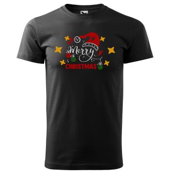 Tričko Merry Christmas (Velikost: 2XL, Typ: pro muže, Barva trička: Černá)