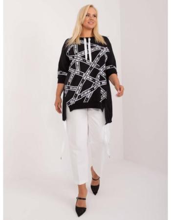 Dámská halenka plus size s 3/4 rukávy černá 