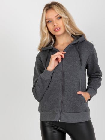 TMAVĚ ŠEDÁ MIKINA NA ZIP -CT-BL-F-621087.65P-DARK GREY Velikost: S/M