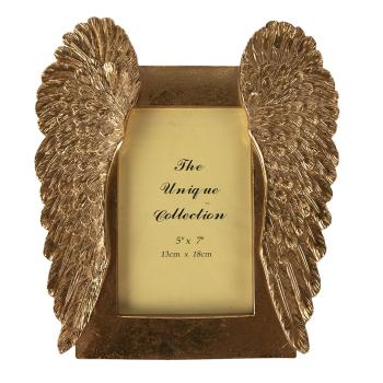 Zlatý fotorámeček s andělskými křídly - 24*2*26 cm 2F0840
