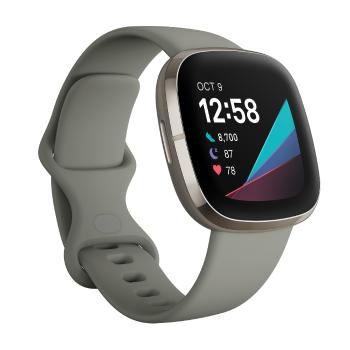 Chytré hodinky Fitbit Sense Sage Grey/Silver Stainless Steel