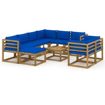 10dílná zahradní sedací souprava s poduškami modrá 3067570 (3067570)