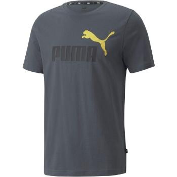 Puma ESS + 2 COL LOGO TEE Pánské triko, tmavě šedá, velikost M
