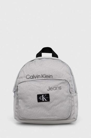 Dětský batoh Calvin Klein Jeans šedá barva, malý, vzorovaný