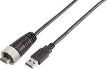 Kabel USB 3.0 TRU COMPONENTS 93038c242, [1x USB 3.0 zástrčka A - 1x USB 3.0 zástrčka A], 2.00 m, černá