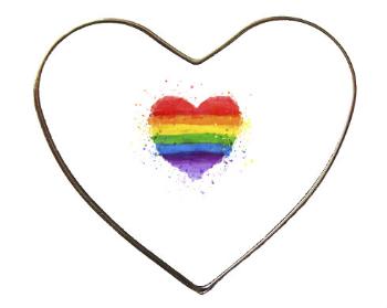 Magnet srdce kov Rainbow heart