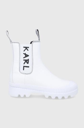 Kožené kotníkové boty Karl Lagerfeld Trekka Ii dámské, bílá barva, na platformě