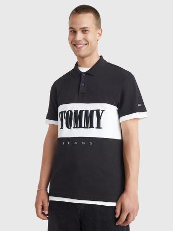 Tommy Jeans pánské černé polo tričko - L (BDS)