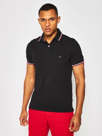 Tommy Hilfiger pánské černé polo tričko - M (BDS)