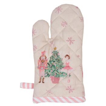 Béžová dětská chňapka - rukavice s Louskáčkem a baletkou Pastel Nutcracker - 12*21 cm PNC44K