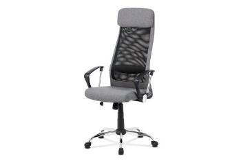 Autronic KA-V206 GREY Kancelářská židle, šedá látka, černá MESH, houpací mech, kříž chrom