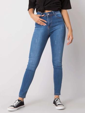 MODRÉ DÁMSKÉ SKINNY DŽÍNY 319-SP-750.49-BLUE Velikost: 27