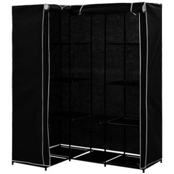Rohová šatní skříň černá 130 × 87 × 169 cm