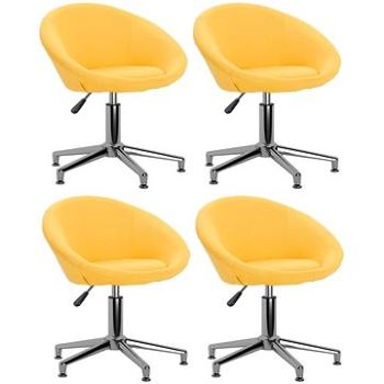 Otočné jídelní židle 4 ks žluté textil, 3089505 (3089505)