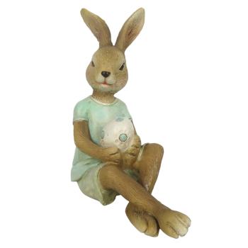 Dekorace sedící králík s vajíčkem - 10*6*12 cm 6PR3258