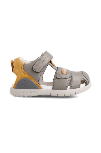 Dětské kožené sandály Biomecanics šedá barva