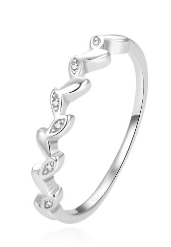 Beneto Půvabný stříbrný prsten s čirými zirkony AGG389 60 mm