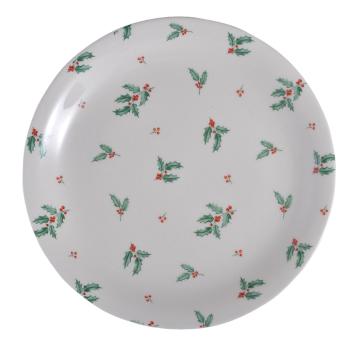 Porcelánový dezertní talíř s cesmínou Holly Christmas - Ø 20 cm HCHDP