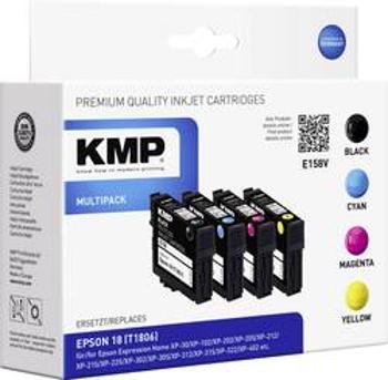 KMP Ink náhradní Epson T1801, T1802, T1803, T1804, 18 kompatibilní kombinované balení černá, azurová, purppurová, žlutá E158V 1622,4850