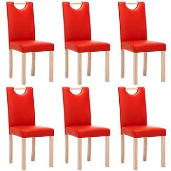 Jídelní židle 6 ks červené umělá kůže, 3080096 (3080096)
