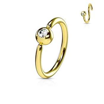 Šperky4U Piercing - zlacený kruh, kulička 3 mm - K1017-10083