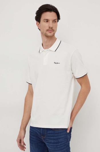 Bavlněné polo tričko Pepe Jeans Hans béžová barva, PM542101