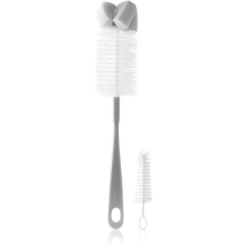 BabyOno Take Care Brush for Bottles and Teats with Mini Brush & Sponge Tip kartáč na čištění Grey 2 ks