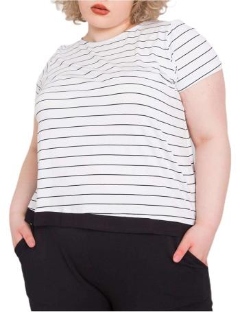 černo-bílé dámské pruhované tričko vel. XL