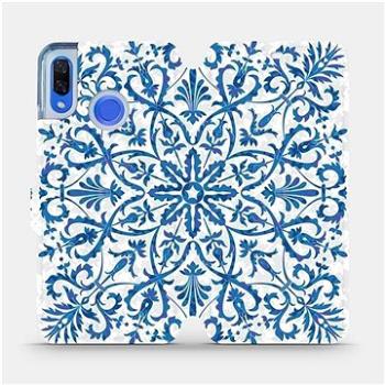 Flipové pouzdro na mobil Huawei Nova 3 - ME01P Modré květinové vzorce (5903226398164)