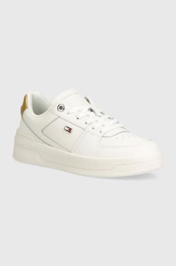 Kožené sneakers boty Tommy Hilfiger ESSENTIAL bílá barva, FW0FW08076