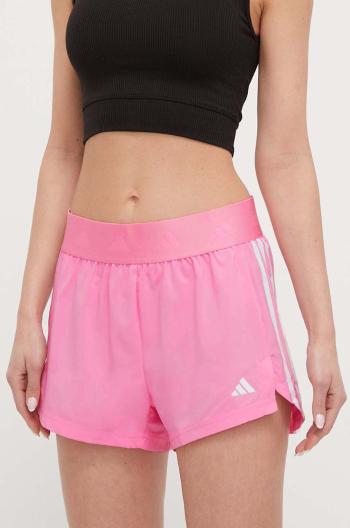 Tréninkové šortky adidas Performance Hyperglam růžová barva, s aplikací, high waist, IT4666