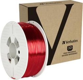 Vlákno pro 3D tiskárny Verbatim 55062, PETG plast, 2.85 mm, 1 kg, červená (transparentní)