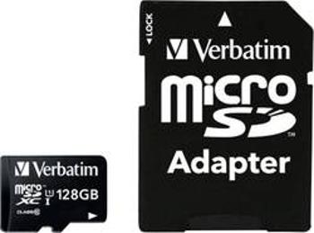 Paměťová karta microSDXC, 128 GB, Verbatim Premium, Class 10, vč. SD adaptéru