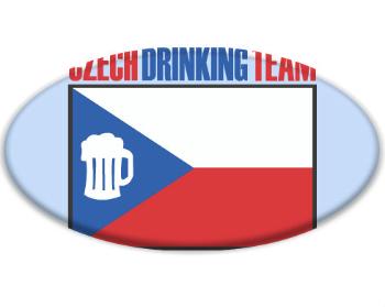3D samolepky ovál - 5ks Czech drinking team