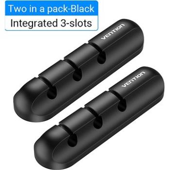 Vention 3 Ports Desktop Cable Manager Black 2 Pack (KBTB0-2)