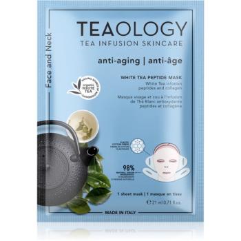 Teaology White Tea Peptide Mask plátýnková maska pro intenzivní vypnutí a rozjasnění pleti 21 ml