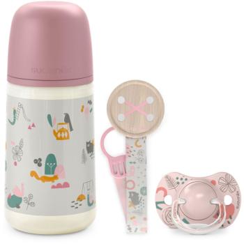 Suavinex Walk Gift Set Pink dárková sada 0-6 m(pro děti od narození)