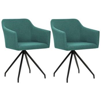 Otočné jídelní židle 2 ks zelené textil (247062)