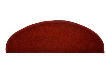 Vopi koberce Nášlapy na schody vínový Eton půlkruh - 28x65 půlkruh (rozměr včetně ohybu) Červená