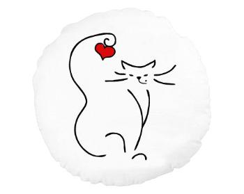 Kulatý polštář Love cat