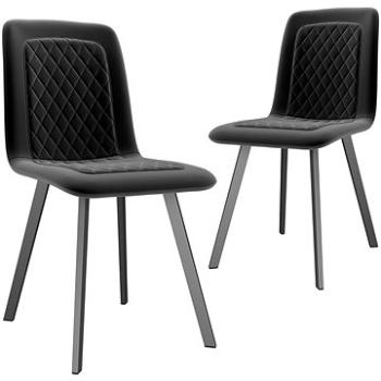 Jídelní židle 2 ks černé samet (282570)