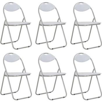 Skládací jídelní židle 6 ks bílé umělá kůže (284409)