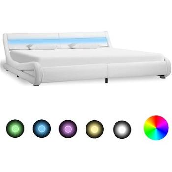 Rám postele s LED světlem bílý umělá kůže 180x200 cm (285737)