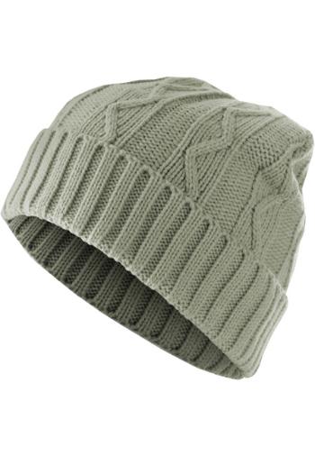 Urban Classics Beanie Cable Flap grey - UNI