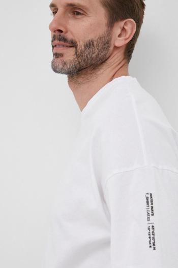 Bavlněné tričko Sisley bílá barva, hladký