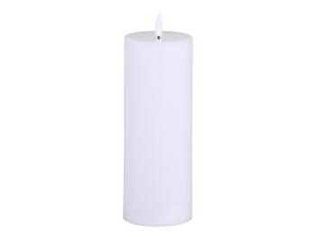 Bílá široká a vysoká svíčka na baterie Candle led - Ø 7,5 *20cm /2xAA 71624-01