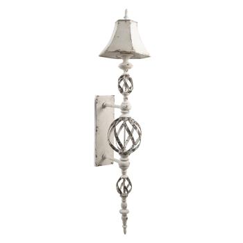 Krémová antik nástěnná lampa s kovovým stínidlem Viv - 30*32*122 cm E27/max 1*60W 5LMP645